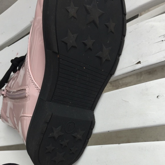 Art Class brand little girl size 1 pink combat boots EUC shoes punk zipper - Picture 3 of 4